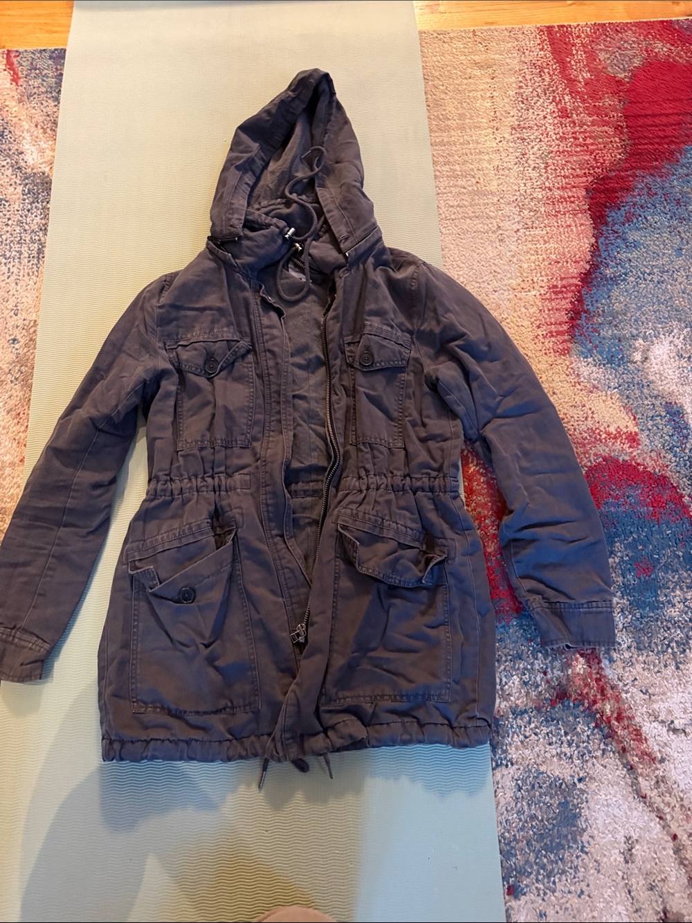 LOFT Women’s  Hooded Puffer Jacket - Dark Gray